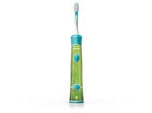 Зубная щетка Sonicare для детей 3+ с bluetooth и 8 сменными дизайнами, голубая
 цена и информация | Электрические зубные щетки | 220.lv