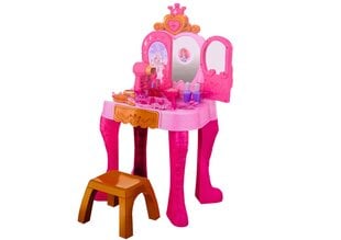 Bērnu kosmētikas galdiņš ar sensoru un piederumiem, rozā cena un informācija | Rotaļlietas meitenēm | 220.lv
