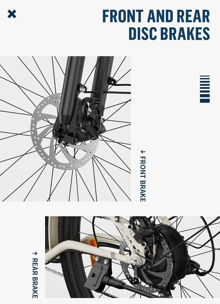 Elektriskais velosipēds OneSport OT18, 26", bēšs, 250W, 14.4Ah cena un informācija | Elektrovelosipēdi | 220.lv