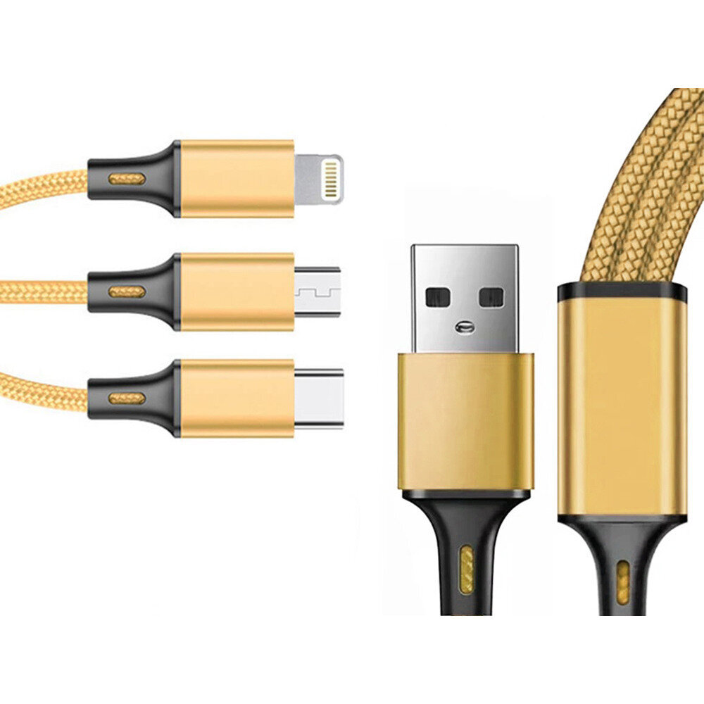 3 in1 usb kabelis tālrunim, Iphone, C tips, mikro USB, 06278_Z Ł cena un informācija | Lādētāji un adapteri | 220.lv