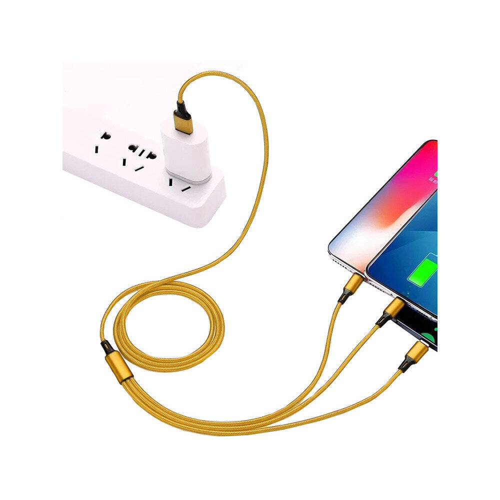 3 in1 usb kabelis tālrunim, Iphone, C tips, mikro USB, 06278_Z Ł cena un informācija | Lādētāji un adapteri | 220.lv