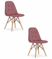2 krēslu komplekts Oskar Dumo, rozā krāsā cena un informācija | Virtuves un ēdamistabas krēsli | 220.lv