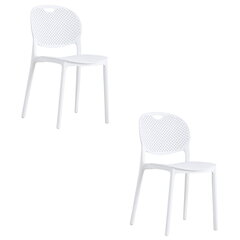2 krēslu komplekts Oskar Luma, balts cena un informācija | Virtuves un ēdamistabas krēsli | 220.lv