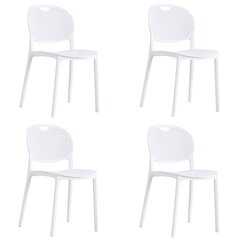 4 krēslu komplekts Oskar Luma, balts cena un informācija | Virtuves un ēdamistabas krēsli | 220.lv