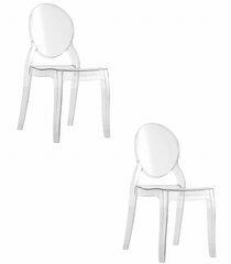 2 krēslu komplekts Oskar Sofia, caurspīdīgs cena un informācija | Virtuves un ēdamistabas krēsli | 220.lv