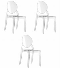 3 krēslu komplekts Oskar Sofia, caurspīdīgs cena un informācija | Virtuves un ēdamistabas krēsli | 220.lv