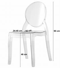 3 krēslu komplekts Oskar Sofia, caurspīdīgs cena un informācija | Virtuves un ēdamistabas krēsli | 220.lv