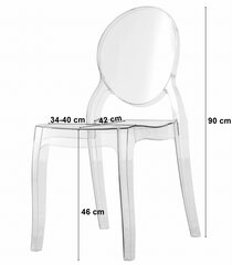 Стул SOFIA - прозрачный x 3 цена и информация | Стулья для кухни и столовой | 220.lv