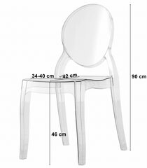 4 krēslu komplekts Oskar Sofia, caurspīdīgs cena un informācija | Virtuves un ēdamistabas krēsli | 220.lv