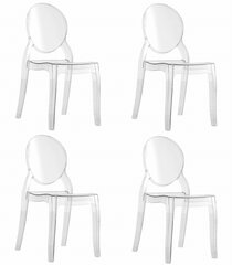 4 krēslu komplekts Oskar Sofia, caurspīdīgs cena un informācija | Virtuves un ēdamistabas krēsli | 220.lv