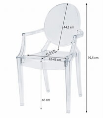 2 krēslu komplekts Oskar Busan, caurspīdīgs cena un informācija | Virtuves un ēdamistabas krēsli | 220.lv