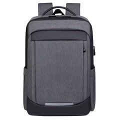 Водонепроницаемый рюкзак для ноутбука 15,6 дюймов, серый цена и информация | Рюкзаки, сумки, чехлы для компьютеров | 220.lv