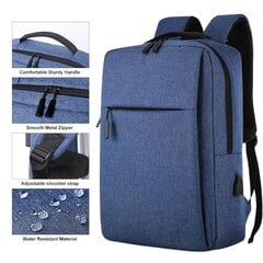 Водонепроницаемый рюкзак для ноутбука 16 дюймов, синий цена и информация | Рюкзаки, сумки, чехлы для компьютеров | 220.lv