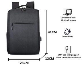 Городской рюкзак для ноутбука, черный цена и информация | Рюкзаки, сумки, чехлы для компьютеров | 220.lv