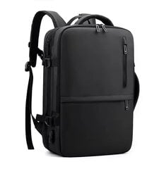 Водонепроницаемый расширяемый рюкзак для работы и путешествий, черный цена и информация | Рюкзаки, сумки, чехлы для компьютеров | 220.lv
