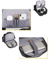 Деловой водонепроницаемый рюкзак для путешествий, серый цена и информация | Рюкзаки, сумки, чехлы для компьютеров | 220.lv