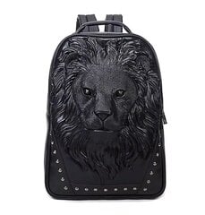 Дизайнерский черный 3D рюкзак со львом цена и информация | Рюкзаки, сумки, чехлы для компьютеров | 220.lv