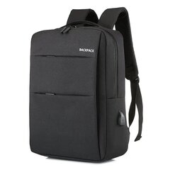 Рюкзак для ноутбука 15,6 дюймов, черный цена и информация | Рюкзаки, сумки, чехлы для компьютеров | 220.lv