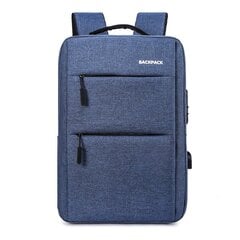 Рюкзак для ноутбука 15,6 дюймов, синий цена и информация | Рюкзаки, сумки, чехлы для компьютеров | 220.lv