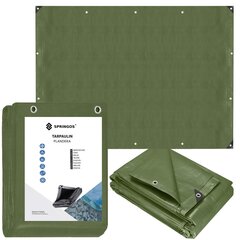 Брезент 6х8м Springos GA2126 плотный защитный лист 120г/м2 зеленый цена и информация | Садовые инструменты | 220.lv