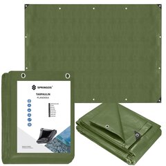 Брезент 5х8м Springos GA2127 плотный защитный лист 120г/м2 зеленый цена и информация | Садовые инструменты | 220.lv