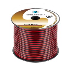 0,35 mm melna un sarkana skaļruņa kabelis cena un informācija | Auduma vadi un spaiļu bloki | 220.lv
