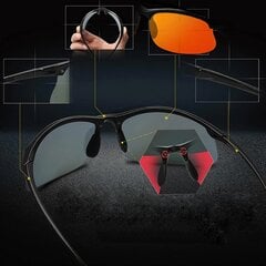 Polarizētas sporta saulesbrilles vīriešiem O90 sarkanā krāsā cena un informācija | Sporta brilles | 220.lv