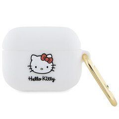 Силиконовый чехол Hello Kitty с 3D-головой котенка для AirPods Pro 2 (2022/2023) — белый цена и информация | Аксессуары для наушников | 220.lv