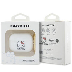Силиконовый чехол Hello Kitty с 3D-головой котенка для AirPods Pro 2 (2022/2023) — белый цена и информация | Аксессуары для наушников | 220.lv