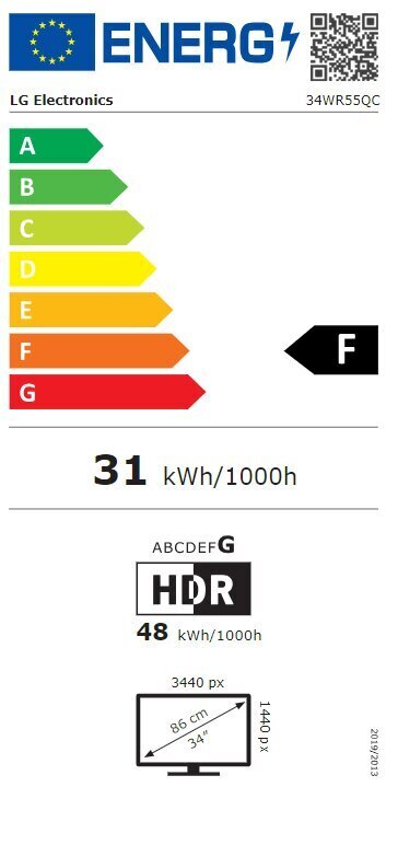 LG 34WR55QC-B cena un informācija | Monitori | 220.lv