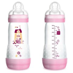 Pudelīte Mam Easy Start Anti-Colic, pink/rozā, 2+ mēn, 2 gab., 260 ml cena un informācija | Bērnu pudelītes un to aksesuāri | 220.lv