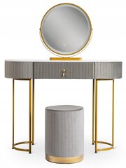 Туалетный столик со светодиодным зеркалом Glamour, серый цена и информация | Туалетные столики | 220.lv