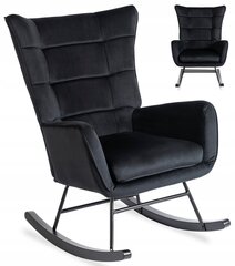 Grozāmais krēsls Lounge Velvet, melns cena un informācija | Atpūtas krēsli | 220.lv