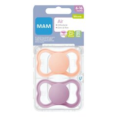 Knupītis Mam Air Silicone Pink, 6-16 mēn, 2 gab. цена и информация | Пустышки | 220.lv