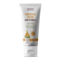 Aizsargkrēms pret sauli sejai un ķermenim Wooden Spoon Baby &amp; Family SPF30+, 100ml cena un informācija | Sauļošanās krēmi | 220.lv