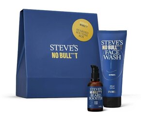 Barzdas kopšanas komplekts Steve's No Bull***t Bearded Routine Box vīriešiem: bārdas augšanu paātrinošs gels, 30 ml + attīrošs sejas gels, 100 ml cena un informācija | Skūšanās piederumi, kosmētika | 220.lv