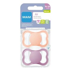 Knupītis Mam Air Silicone Pink, 16-36 mēn, 2 gab. цена и информация | Пустышки | 220.lv