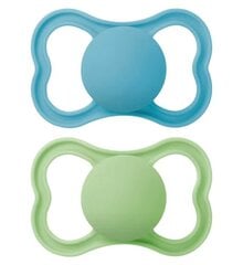 Knupītis Mam Air Silicone Blue, 0-6 mēn, 2 gab. цена и информация | Пустышки | 220.lv