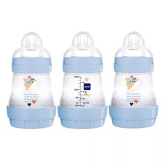 Pudelīte Mam Easy Start Anti-Colic blue/zila, 0+ mēn, 160 ml cena un informācija | Bērnu pudelītes un to aksesuāri | 220.lv
