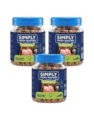 Simply From Nature Smart Bites ar vistu, 3x130 g cena un informācija | Gardumi suņiem | 220.lv