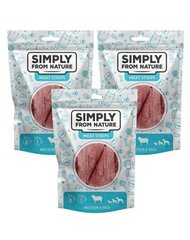 Simply From Nature Meat Strips с бараниной и рисом, 3х80 г цена и информация | Лакомства для собак | 220.lv