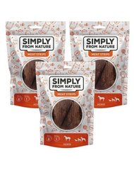 Simply From Nature Meat Strips ar zirga gaļu, 3x80 g cena un informācija | Gardumi suņiem | 220.lv