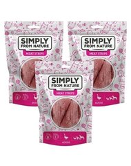 Simply From Nature Meat Strips ar zosi, 3x80 g cena un informācija | Gardumi suņiem | 220.lv