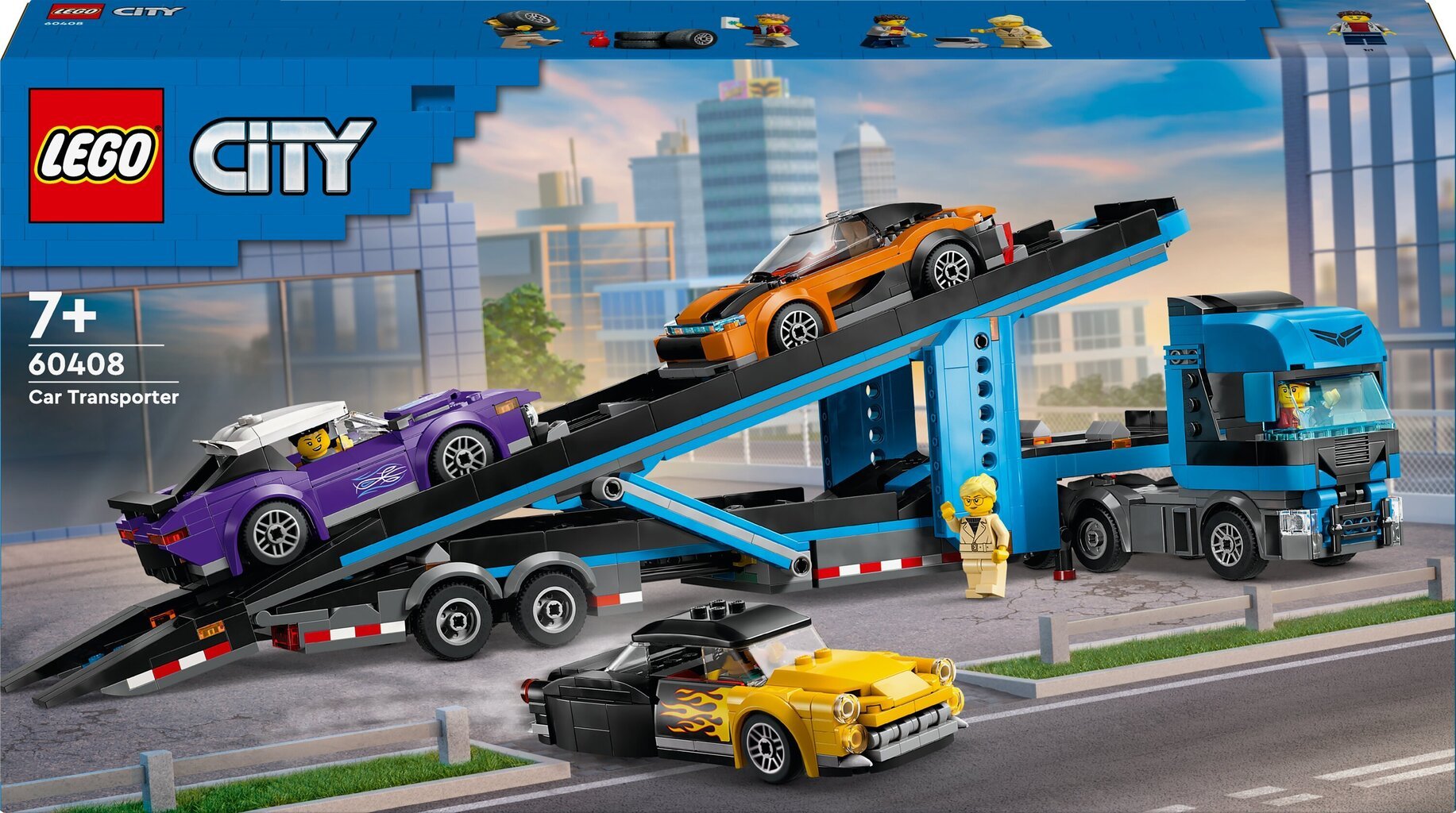 60408 LEGO® City Autopārvadātājs ar sporta automobilis цена и информация | Konstruktori | 220.lv