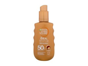 Iedegumu veicinošs ķermeņa aerosols Garnier Ambre Solaire Ideal Bronze SPF50, 150 ml cena un informācija | Sauļošanās krēmi | 220.lv