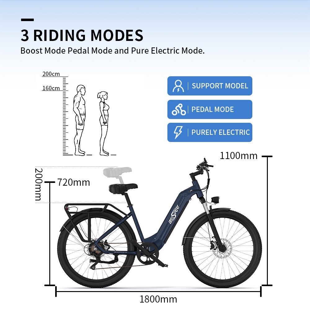 Elektriskais velosipēds OneSport OT05, 27,5", zils 250W, 18,2Ah cena un informācija | Elektrovelosipēdi | 220.lv