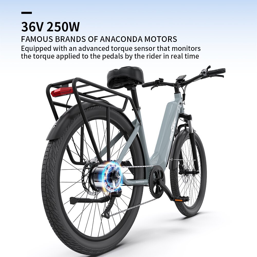 Elektriskais velosipēds OneSport OT05, 27,5", pelēks, 250W, 18,2Ah cena un informācija | Elektrovelosipēdi | 220.lv