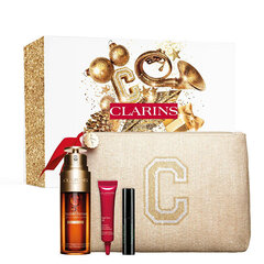 Набор Clarins Double Serum Light: сыворотка, 50 мл + крем для век, 7 мл + тушь, 3 мл + косметичка цена и информация | Наносите на чистую кожу лица. Подержите около 10-15 минут и смойте водой. | 220.lv