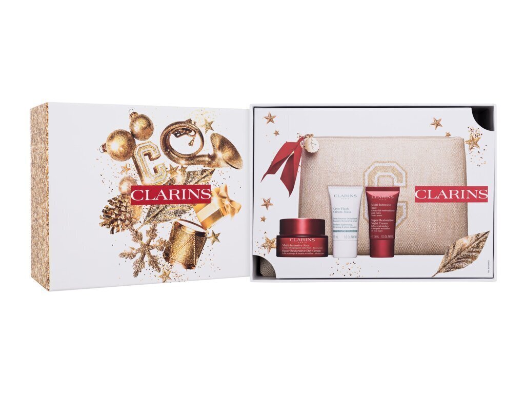 Komplekts Clarins Multi-Intensive Box sievietēm: dienas krēms, 50 ml + nakts krēms, 15 ml + maska, 15 ml + kosmētikas soma цена и информация | Sejas krēmi | 220.lv