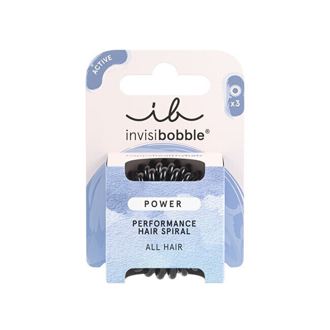 Spirālveida matu gumijas Invisibobble Power True Black, 3 gab. cena un informācija | Matu aksesuāri | 220.lv